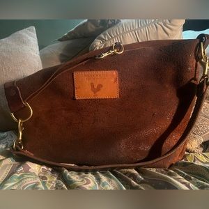 Meanwhile Back at the Farm Birch Rust Leather Hobo & Crossbody